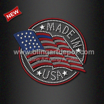 Rhinestone Made in USA Crystal Heat Transfer for July 4th Day Rhinestone Made in USA Crystal Heat Transfer for July 4th Day